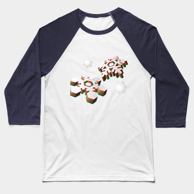 Snow Flake Baseball T-Shirt by Tynna's Store